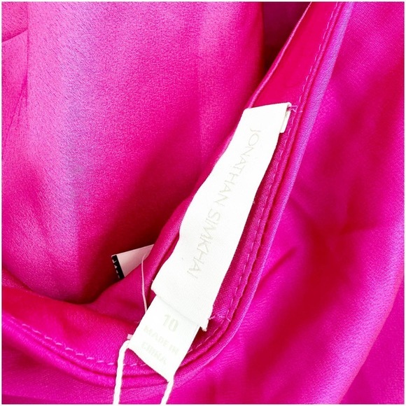 Jonathan Simkhai Hansel Halter Neck Satin Gown in Bougainvillea Size 10 NWT - Picture 10 of 12